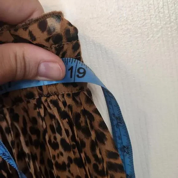 Roolee Pleated Leopard Print Midi Skirt- Size XXL - Picture 4 of 8